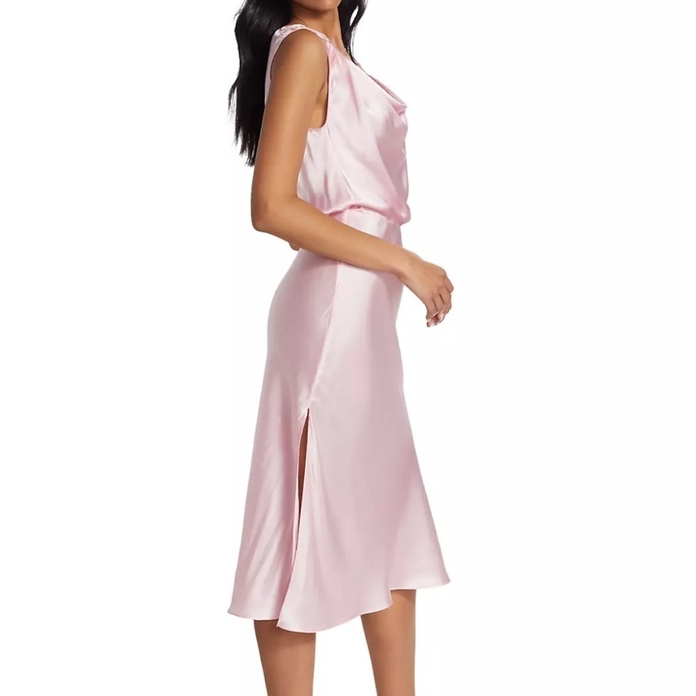 Amanda Uprichard Light Pink Silk Slip Dress Size XS - Picture 4 of 14